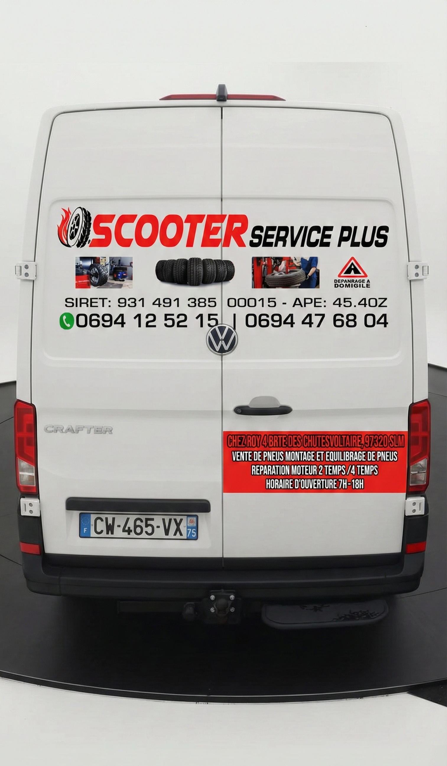 Arrière du bus de service